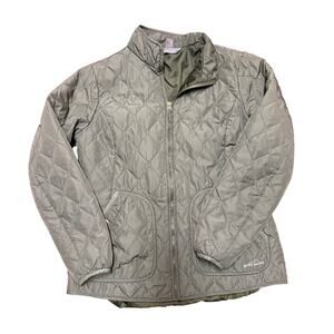 Eddie Bauer Women’s Olive Quilted Field Jacket L Utility Outdoor